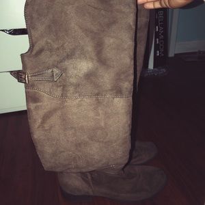 Brown thigh high boots